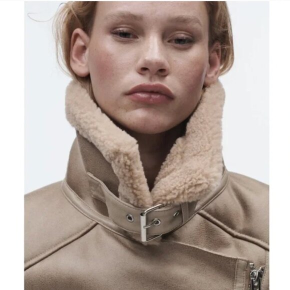 NWT Zara double faced jacket taupe - Picture 7 of 12